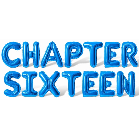 Letter Balloons - CHAPTER SIXTEEN 16" Inch Alphabet Letters Foil Mylar Balloon 16th Birthday Party Banner (Blue)