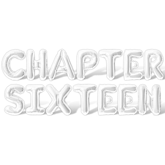 Letter Balloons - CHAPTER SIXTEEN 16" Inch Alphabet Letters Foil Mylar Balloon 16th Birthday Party Banner (White)