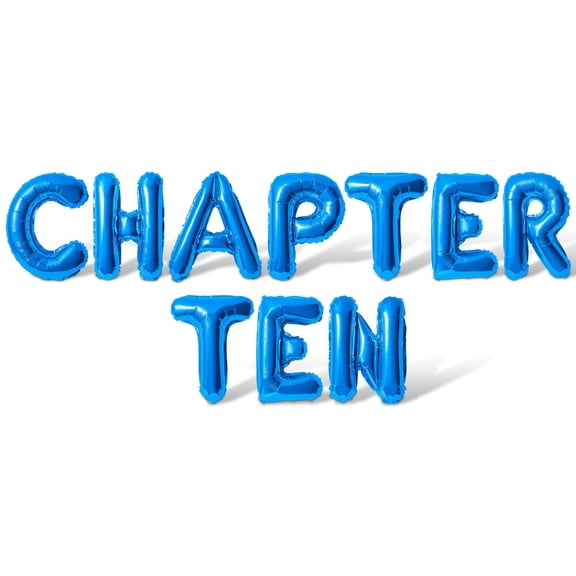 Letter Balloons - CHAPTER TEN 16" Inch Alphabet Letters Foil Mylar Balloon 10th Birthday Party Banner (Blue)