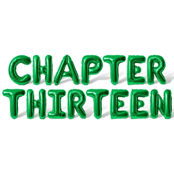 Letter Balloons - CHAPTER THIRTEEN 16" Inch Alphabet Letters Foil Mylar Balloon 13th Birthday Party Banner (Green)