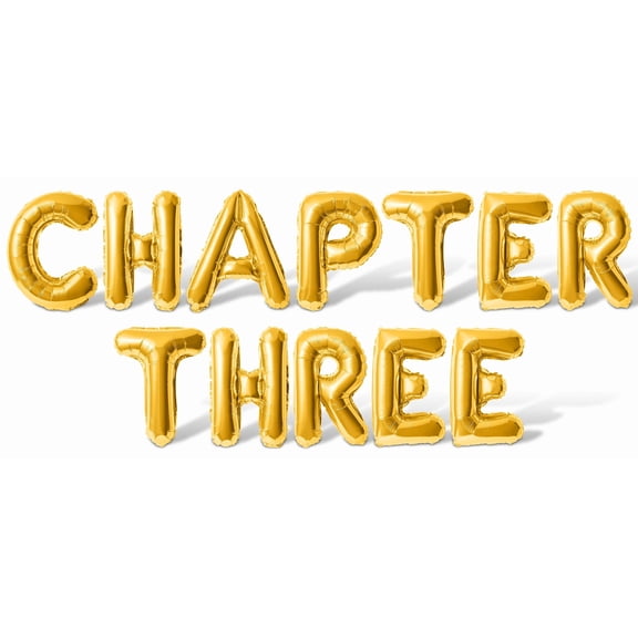 Letter Balloons - CHAPTER THREE 16" Inch Alphabet Letters Foil Mylar Balloon 3rd Birthday Party Banner (Gold)