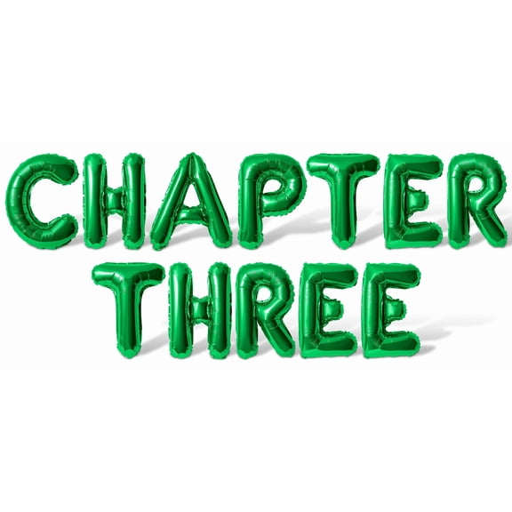 Letter Balloons - CHAPTER THREE 16" Inch Alphabet Letters Foil Mylar Balloon 3rd Birthday Party Banner (Green)