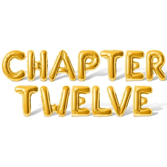 Letter Balloons - CHAPTER TWELVE 16" Inch Alphabet Letters Foil Mylar Balloon 12th Birthday Party Banner (Gold)