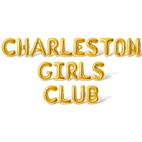 Letter Balloons - CHARLESTON GIRLS CLUB 16" Inch Alphabet Letters Foil Mylar Balloon Bachelorette Party Banner (Gold)