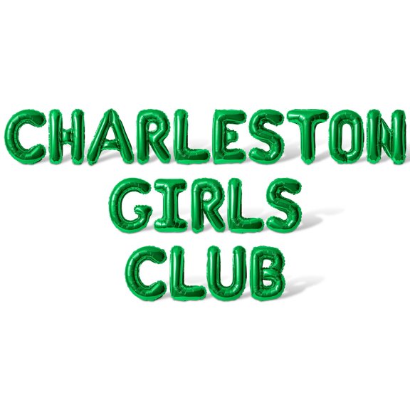 Letter Balloons - CHARLESTON GIRLS CLUB 16" Inch Alphabet Letters Foil Mylar Balloon Bachelorette Party Banner (Green)