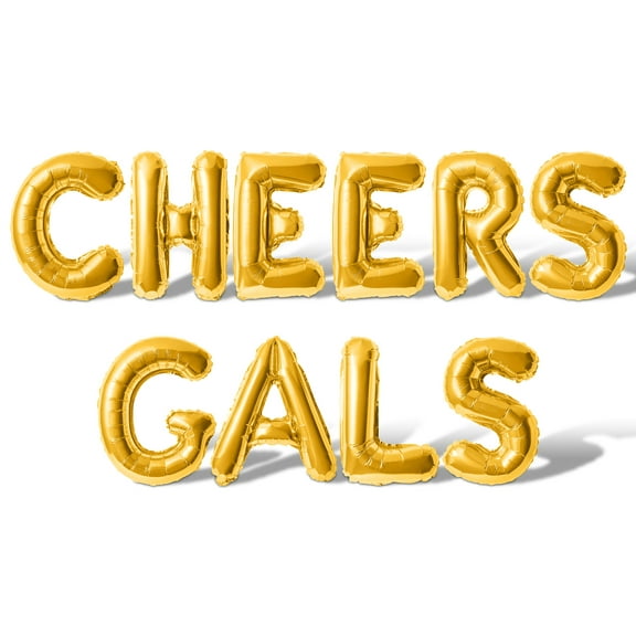 Letter Balloons - CHEERS GALS 16" Inch Alphabet Letters Foil Mylar Balloon Girls Night Party Banner (Gold)