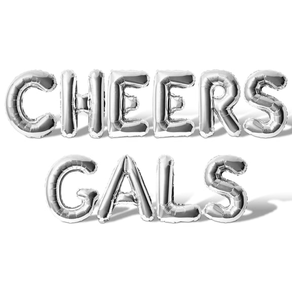 Letter Balloons - CHEERS GALS 16" Inch Alphabet Letters Foil Mylar Balloon Girls Night Party Banner (Silver)
