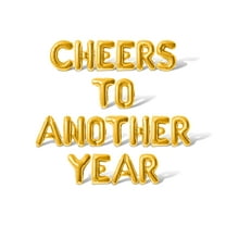 Letter Balloons - CHEERS TO ANOTHER YEAR 16" Inch Alphabet Letters Foil Mylar Balloon Birthday Party Banner (Gold)