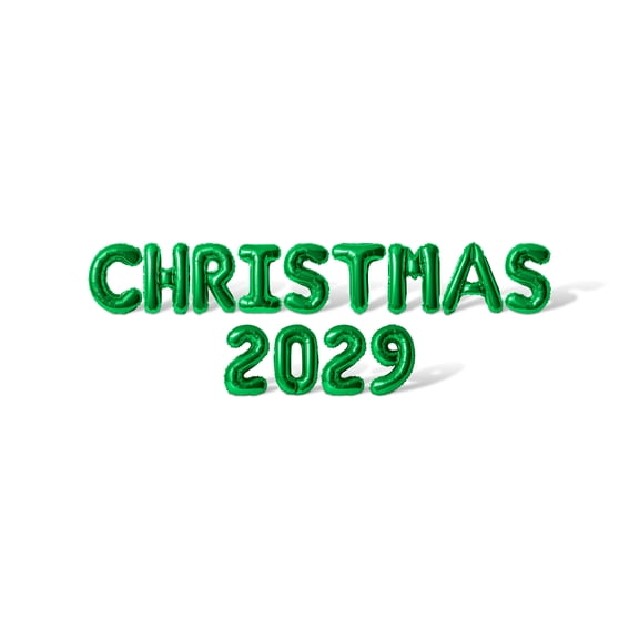 Letter Balloons - CHRISTMAS 2029 16" Inch Alphabet Letters Foil Mylar Balloon Christmas Party Banner (Green)