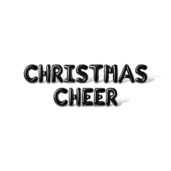 Letter Balloons - CHRISTMAS CHEER 16" Inch Alphabet Letters Foil Mylar Balloon Christmas Party Banner (Black)