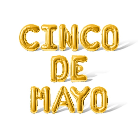 Letter Balloons - CINCO DE MAYO 16" Inch Alphabet Letters Foil Mylar Balloon Cinco de Mayo Party Banner (Gold)