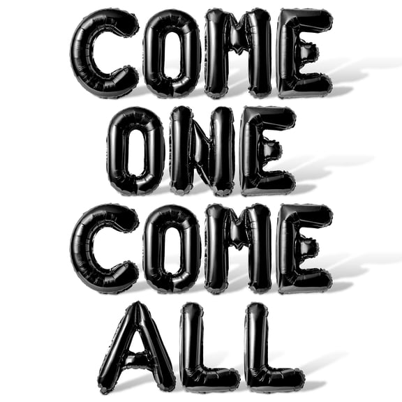 Letter Balloons - COME ONE COME ALL 16" Inch Alphabet Letters Foil Mylar Balloon 1st Birthday Party Banner (Black)