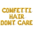 thumbnail image 1 of Letter Balloons - CONFETTI HAIR DONT CARE 16" Inch Alphabet Letters Foil Mylar Balloon Mardi Gras Party Banner (Gold), 1 of 5