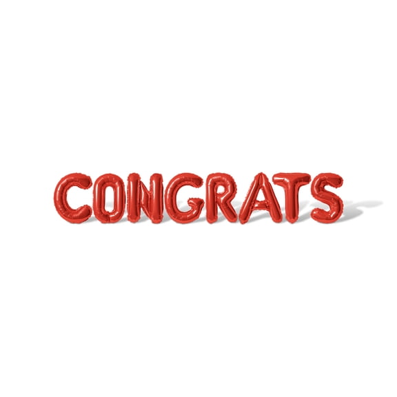 Letter Balloons - CONGRATS 16" Inch Alphabet Letters Foil Mylar Balloon Graduation Party Banner (Red)