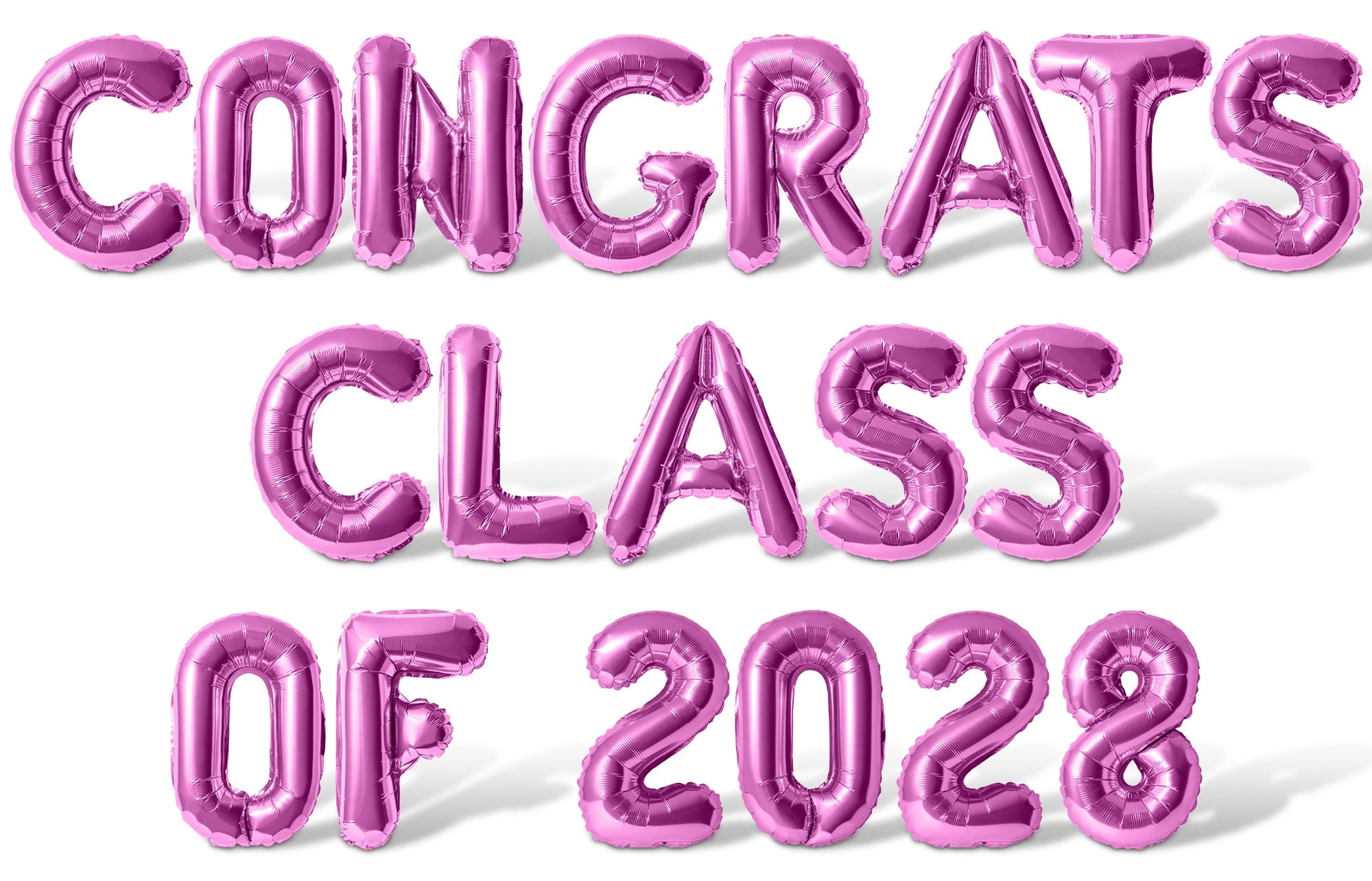 Letter Balloons - CONGRATS CLASS OF 2028 16" Inch Alphabet Letters Foil Mylar Balloon Graduation Party Banner (Pink)