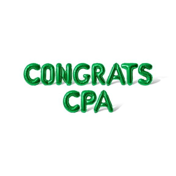 Letter Balloons - CONGRATS CPA 16" Inch Alphabet Letters Foil Mylar Balloon Graduation Day Party Banner (Green)
