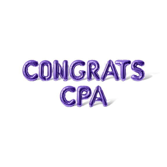 Letter Balloons - CONGRATS CPA 16" Inch Alphabet Letters Foil Mylar Balloon Graduation Day Party Banner (Purple)