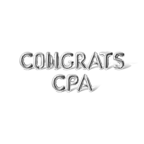 Letter Balloons - CONGRATS CPA 16" Inch Alphabet Letters Foil Mylar Balloon Graduation Day Party Banner (Silver)