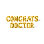 Letter Balloons - CONGRATS DOCTOR 16" Inch Alphabet Letters Foil Mylar Balloon Graduation Day Party Banner (Gold)