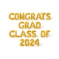 thumbnail image 1 of Letter Balloons - CONGRATS GRAD CLASS OF 2024 16" Inch Alphabet Letters Foil Mylar Balloon Graduation Day Party Banner (Gold), 1 of 5