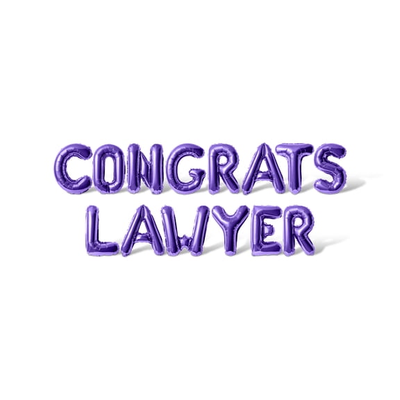 Letter Balloons - CONGRATS LAWYER 16" Inch Alphabet Letters Foil Mylar Balloon Graduation Day Party Banner (Purple)