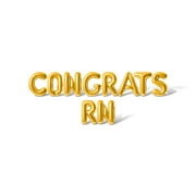 Letter Balloons - CONGRATS RN 16" Inch Alphabet Letters Foil Mylar Balloon Nurse Appreciation Party Banner (Gold)