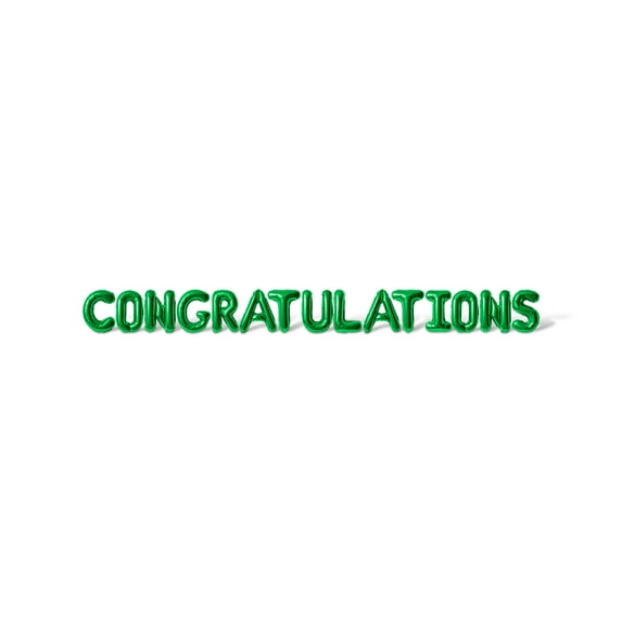Letter Balloons - CONGRATULATIONS 16" Inch Alphabet Letters Foil Mylar Balloon Graduation Party Banner (Green)