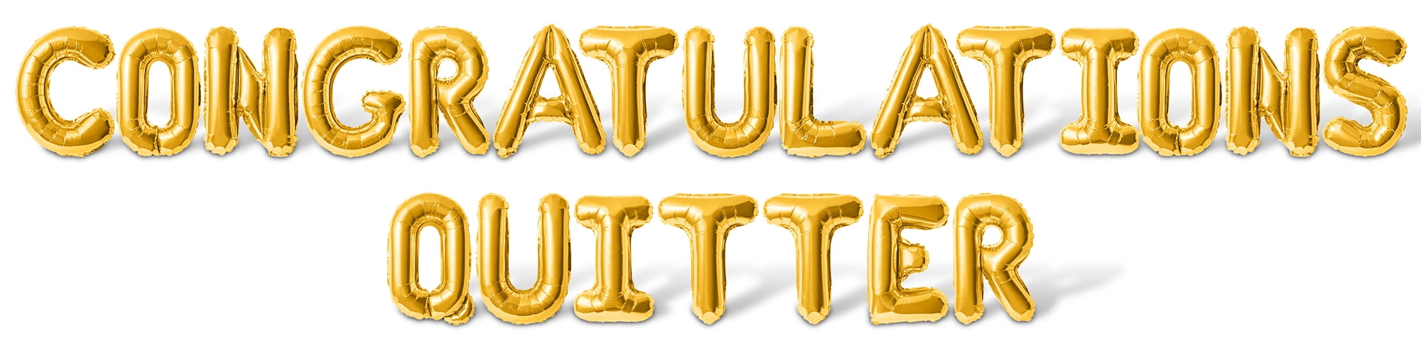 Letter Balloons - CONGRATULATIONS QUITTER 16" Inch Alphabet Letters Foil Mylar Balloon Retirement Party Banner (Gold)