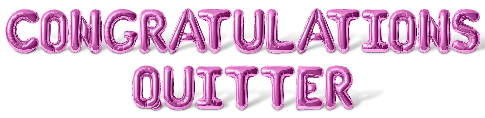 Letter Balloons - CONGRATULATIONS QUITTER 16" Inch Alphabet Letters Foil Mylar Balloon Retirement Party Banner (Pink)