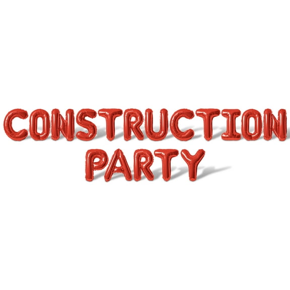 Letter Balloons - CONSTRUCTION PARTY 16" Inch Alphabet Letters Foil Mylar Balloon CONSTRUCTION PARTY Party Banner (Red)