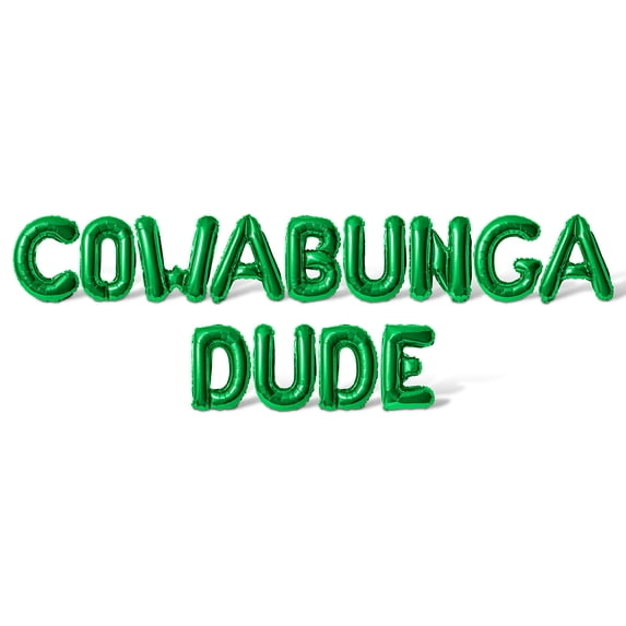 Letter Balloons - COWABUNGA DUDE 16" Inch Alphabet Letters Foil Mylar Balloon Birthday Party Banner (Green)