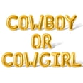 thumbnail image 1 of Letter Balloons - COWBOY OR COWGIRL 16" Inch Alphabet Letters Foil Mylar Balloon Baby Shower Party Banner (Gold), 1 of 5