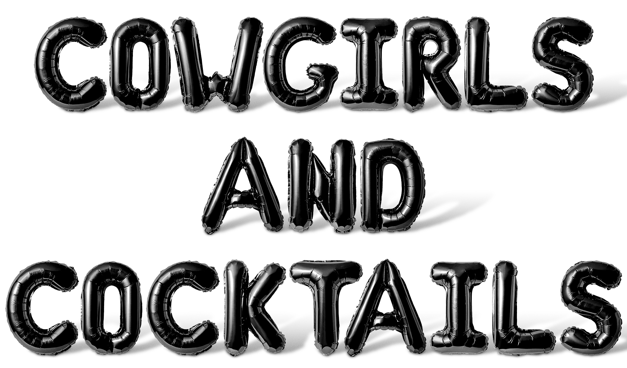 Letter Balloons - COWGIRLS AND COCKTAILS 16" Inch Alphabet Letters Foil Mylar Balloon Bachelorette Party Banner (Black)