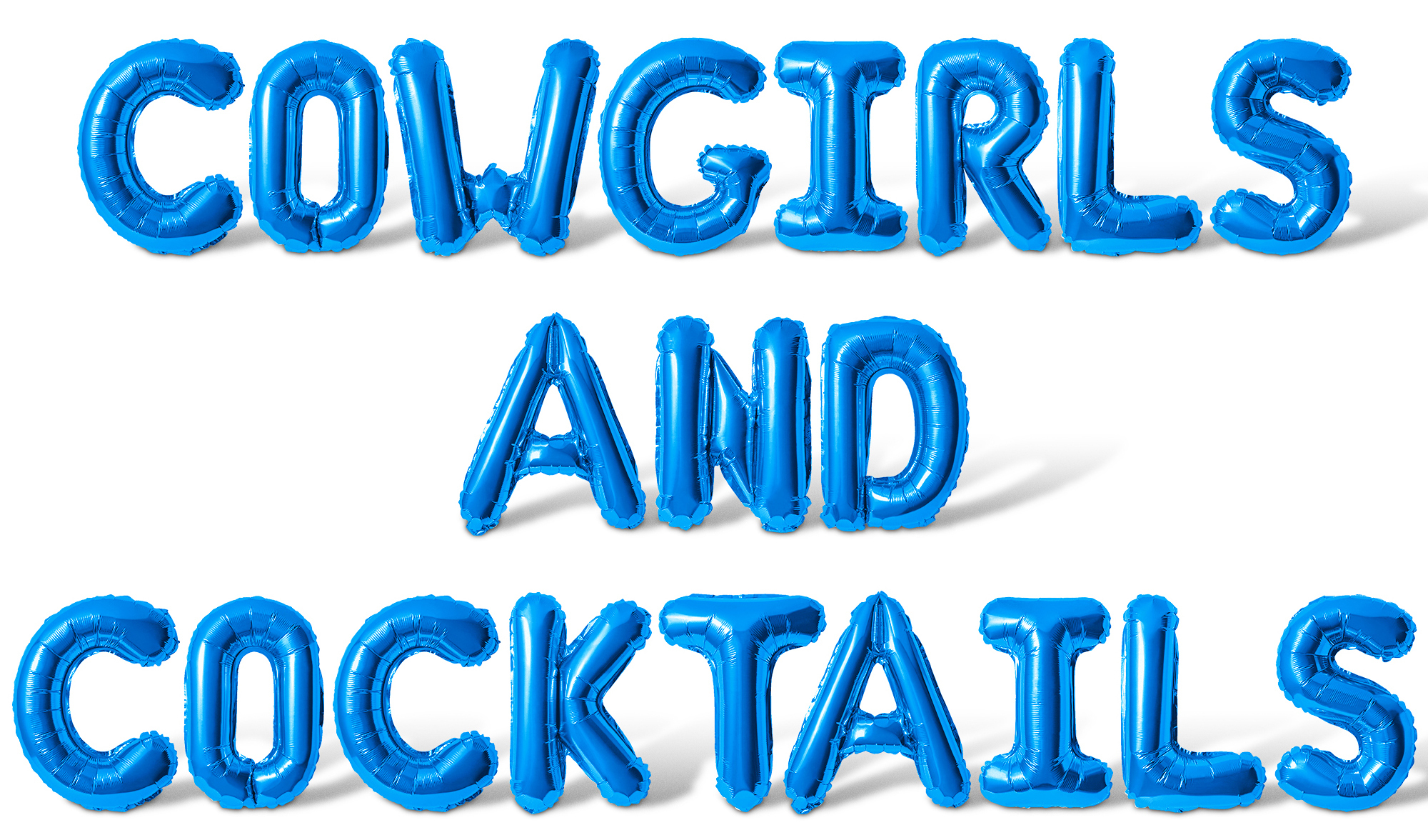 Letter Balloons - COWGIRLS AND COCKTAILS 16" Inch Alphabet Letters Foil Mylar Balloon Bachelorette Party Banner (Blue)