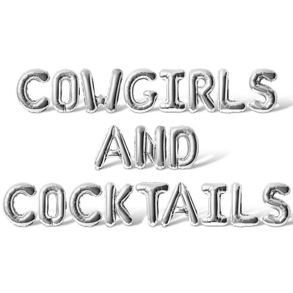 Letter Balloons - COWGIRLS AND COCKTAILS 16" Inch Alphabet Letters Foil Mylar Balloon Bachelorette Party Banner (Gold)