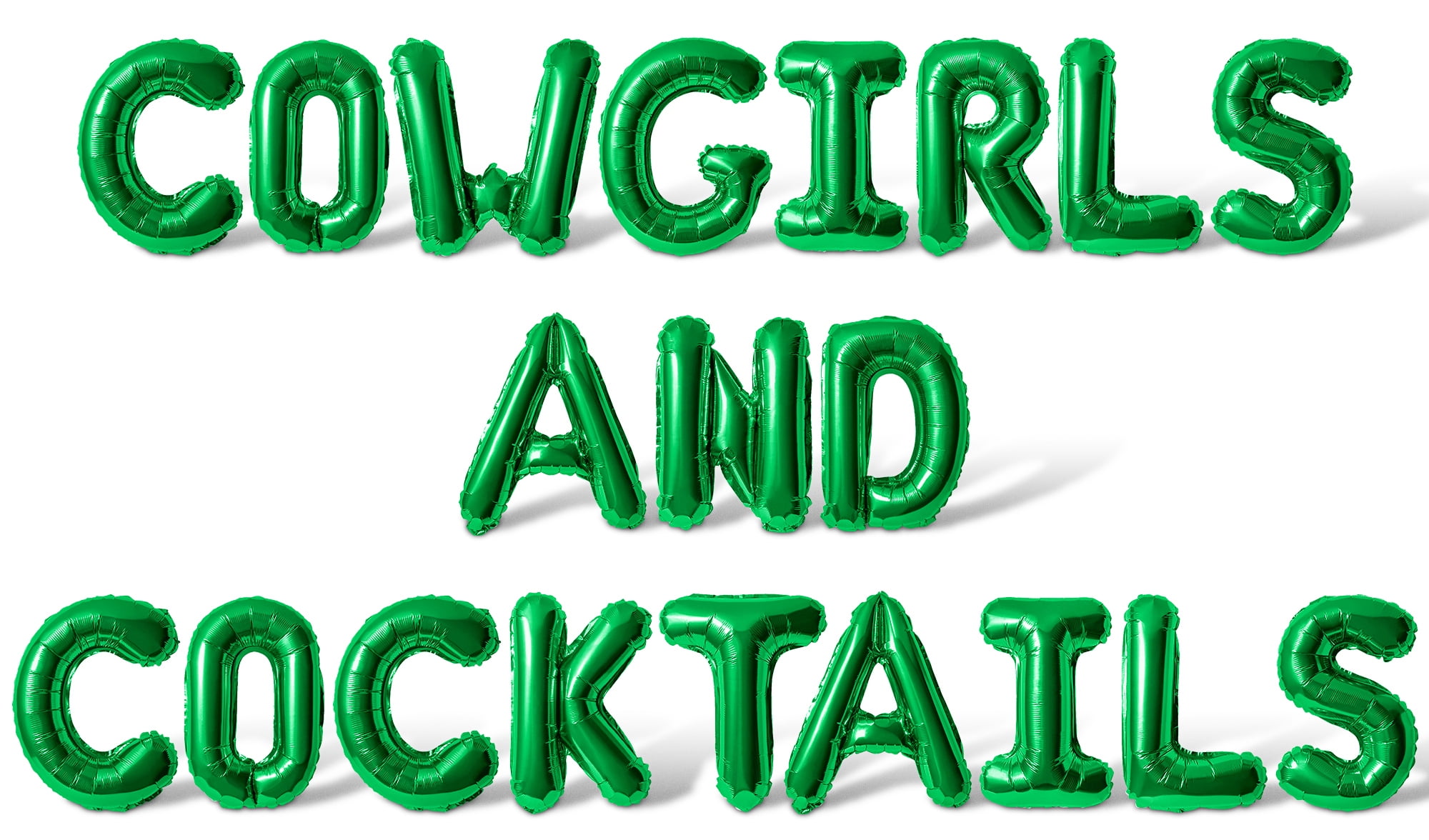 Letter Balloons - COWGIRLS AND COCKTAILS 16" Inch Alphabet Letters Foil Mylar Balloon Bachelorette Party Banner (Green)