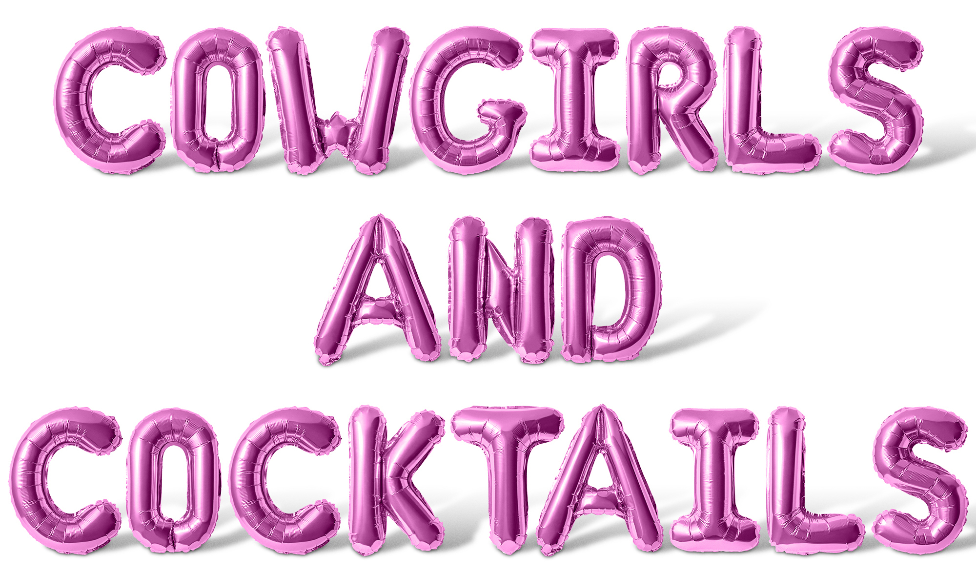 Letter Balloons - COWGIRLS AND COCKTAILS 16" Inch Alphabet Letters Foil Mylar Balloon Bachelorette Party Banner (Pink)