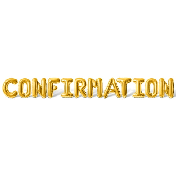 Letter Balloons - Confirmation 16" Inch Alphabet Letters Foil Mylar Balloon Confirmation Party Banner (Gold)
