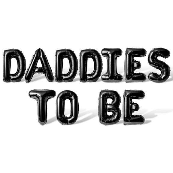 Letter Balloons - DADDIES TO BE 16" Inch Alphabet Letters Foil Mylar Balloon Baby Shower Party Banner (Black)