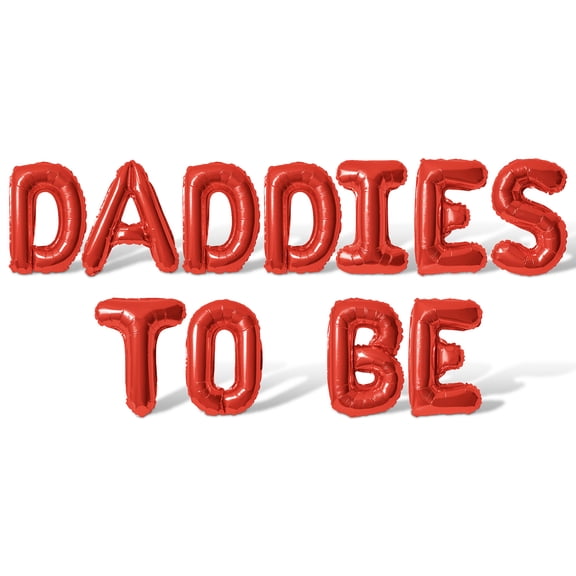 Letter Balloons - DADDIES TO BE 16" Inch Alphabet Letters Foil Mylar Balloon Baby Shower Party Banner (Red)