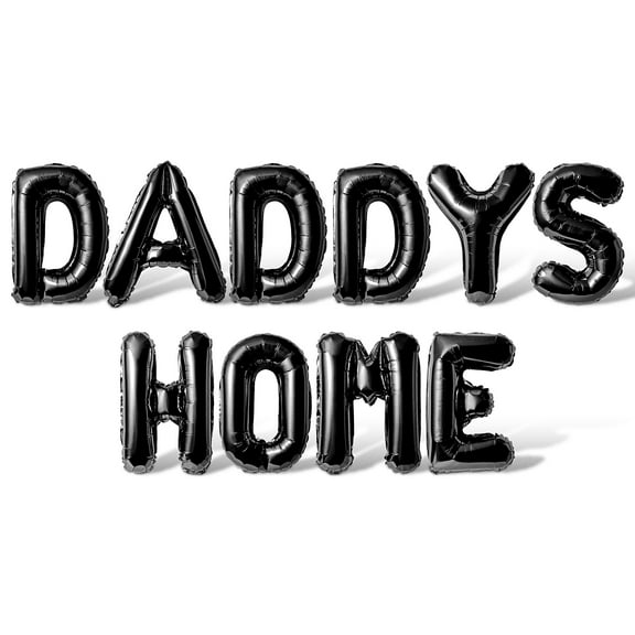 Letter Balloons - DADDYS HOME 16" Inch Alphabet Letters Foil Mylar Balloon Welcome Home Party Banner (Black)