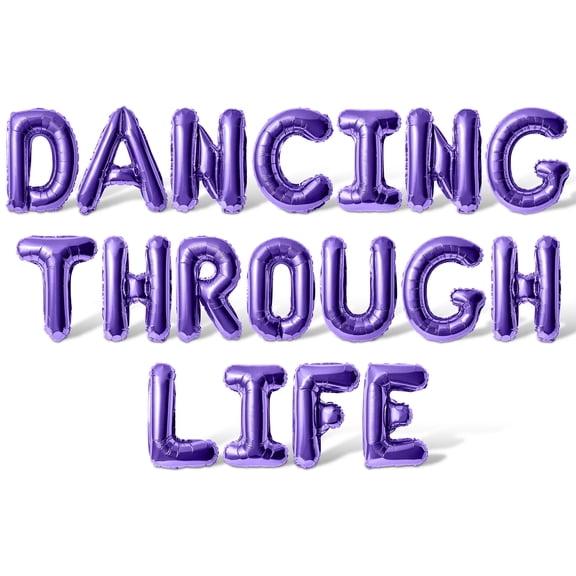 Letter Balloons - DANCING THROUGH LIFE 16" Inch Alphabet Letters Foil Mylar Balloon Birthday Party Banner (Purple)