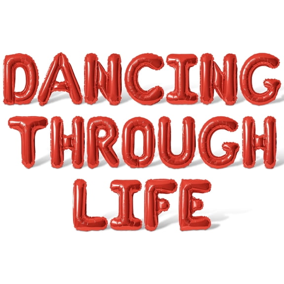 Letter Balloons - DANCING THROUGH LIFE 16" Inch Alphabet Letters Foil Mylar Balloon Birthday Party Banner (Red)