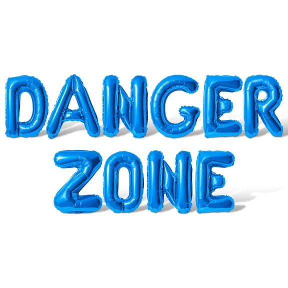 Letter Balloons - DANGER ZONE 16" Inch Alphabet Letters Foil Mylar Balloon Birthday Party Banner (Blue)