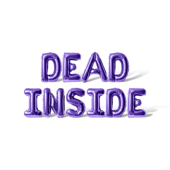 Letter Balloons - DEAD INSIDE 16" Inch Alphabet Letters Foil Mylar Balloon Halloween Party Banner (Purple)