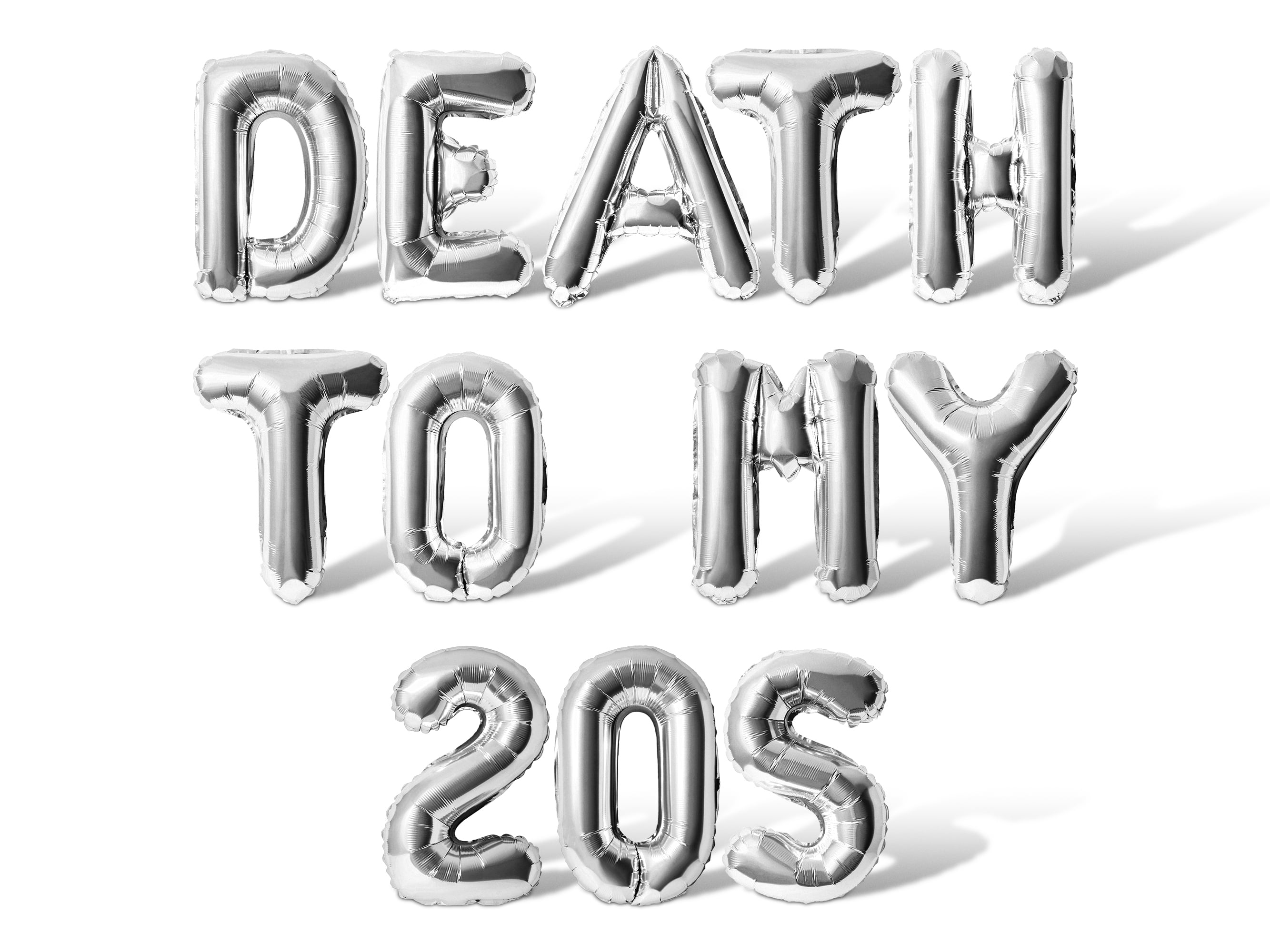 Letter Balloons - DEATH TO MY 20S 16" Inch Alphabet Letters Foil Mylar Balloon Birthday Party Banner (Silver)