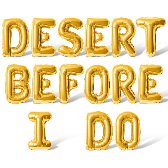 Letter Balloons - DESERT BEFORE I DO 16" Inch Alphabet Letters Foil Mylar Balloon Bachelorette Party Banner (Gold)