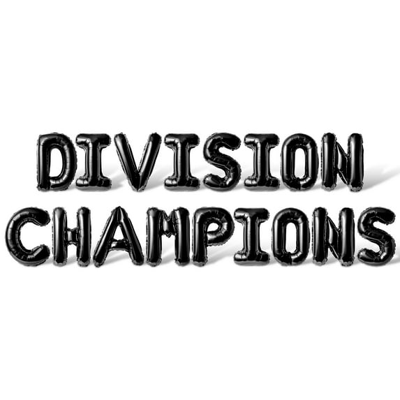 Letter Balloons - DIVISION CHAMPIONS 16" Inch Alphabet Letters Foil Mylar Balloon Division Champions Party Banner (Black)