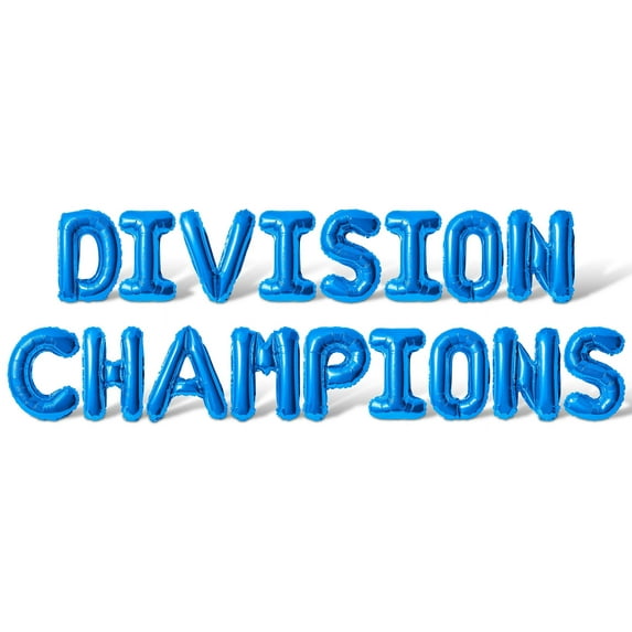 Letter Balloons - DIVISION CHAMPIONS 16" Inch Alphabet Letters Foil Mylar Balloon Division Champions Party Banner (Blue)