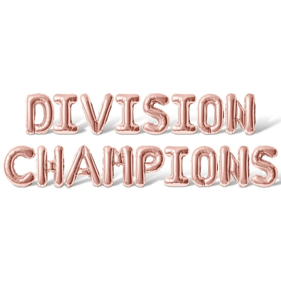 Letter Balloons - DIVISION CHAMPIONS 16" Inch Alphabet Letters Foil Mylar Balloon Division Champions Party Banner (Rose Gold)